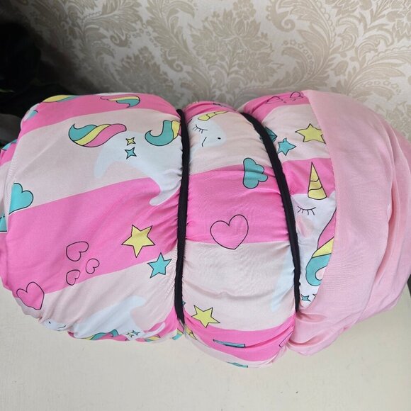 Olivet Intl 3 Piece Slumber Set Pink Unicorn Pattern Tent Sleeping Bag & Duffel - Picture 14 of 16